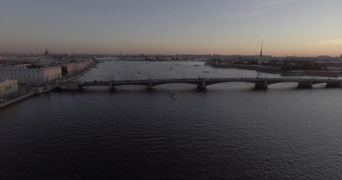 St. Petersburg from a bird's eye view 003 / St. Petersburg from a bird's eye view shot at sunset