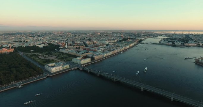 St. Petersburg from a bird's eye view 005 / St. Petersburg from a bird's eye view shot at sunset