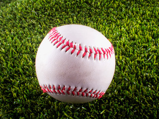 Baseball over synthetic grass