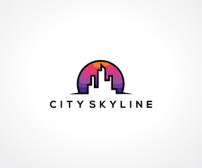 City Skyline logo design concept, Business logo template