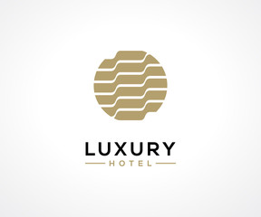 Luxury line concept logo design,Hotel logo template