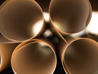 close-up: Looking into paper rools