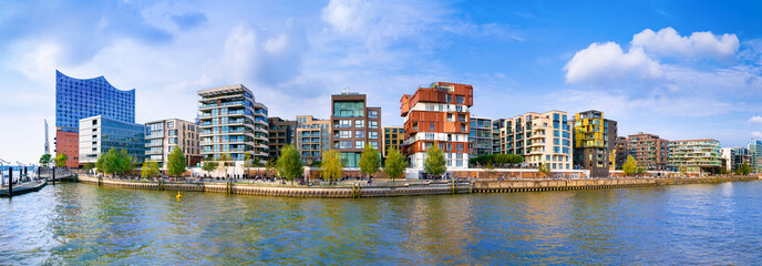 A view of the Dalmankai in the Hafen City quarter of Hamburg, Germany, as seen across the Grasbrook...