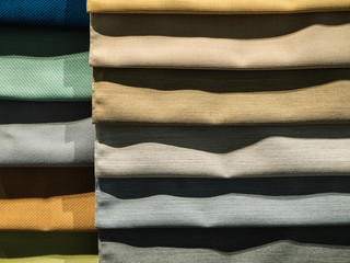 Various colored fabric samples
