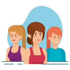 Fototapeta premium group of girls avatars characters