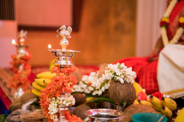Naklejka na ściany i meble Oil lamp, Diwali , HIndu festival , royal Rajasthan, India