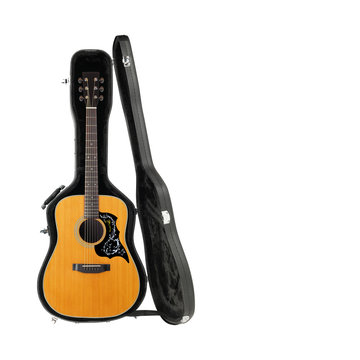 Musical instrument - Acoustic guitar hard case isolated white background