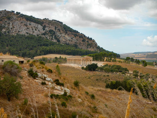 landscape with roman tempel ruin