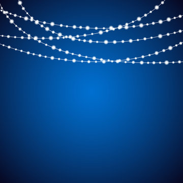 String Lights Background, Vector Clip-art 