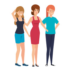 Obraz premium group of girls avatars characters