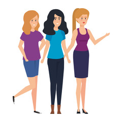 Fototapeta premium group of businesswomen avatars characters