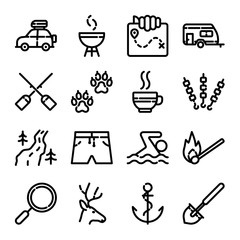 Camping & Hiking Icon Set