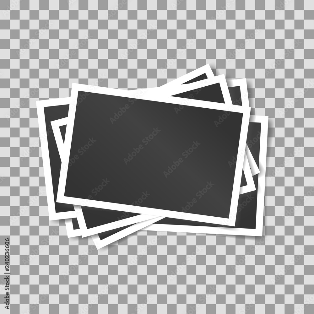 Poster composition of realistic black photo frames on transparent background. mock ups for design. vector i
