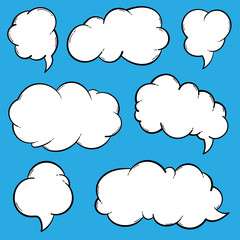 Speech bubbles set, comics style