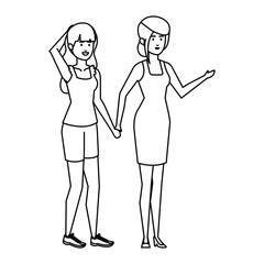 couple girls avatars characters