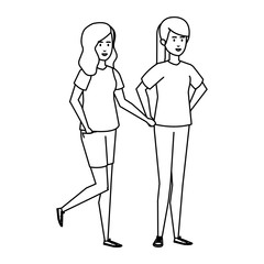 couple girls avatars characters