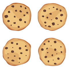 Vector illustration of oatmeal cookies with chocolate chips.
