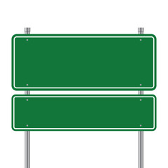 Side road blank green sign. 3d illustration isolated on white background