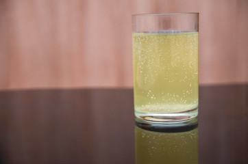 effervescent Tablet dissolved in water, the concept of health