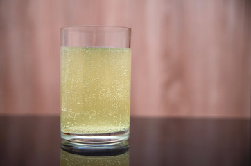 effervescent Tablet dissolved in water, the concept of health
