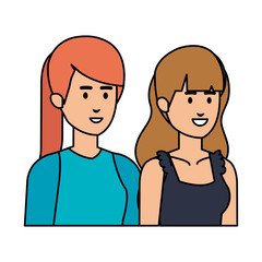 couple businesswomen avatars characters