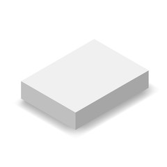 blank vector box with shadow on white background mockup
