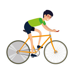 Obraz premium man in racing bicycle