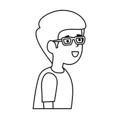 young and casual man with glasses character