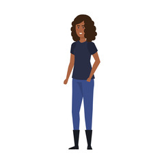 Fototapeta premium beautiful and young black woman character