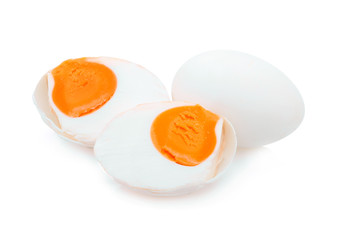 salted egg isolated on white background