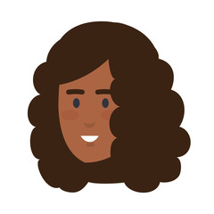 beautiful and young black woman head