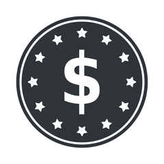 Coin icon, USA money symbol, dollar sign, vector illustration.