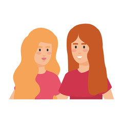 couple businesswomen avatars characters