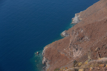 Fototapeta premium Imerovigli, Santorini, Greece - October 22, 2014: Skaros Rock. Caldera View - Immagine