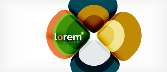 Abstract background - geometric multicolored round shapes composition. Trendy abstract layout template for business or technology presentation