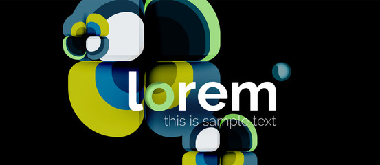 Fototapeta premium Round triangles geometric shapes composition