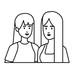 couple businesswomen avatars characters