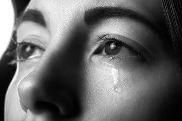 Naklejka premium sad crying girl