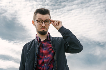 young adult male with sunglasses