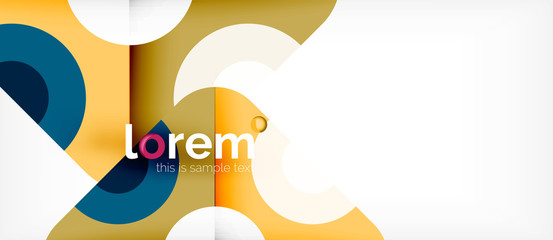 Geometric colorful shapes composition abstract background. Minimal dynamic design