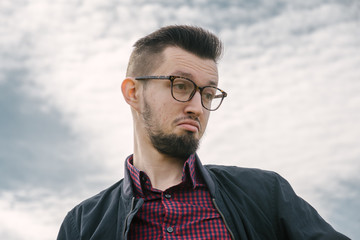 young adult male with sunglasses