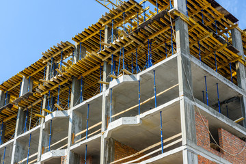 Construction of new modern residential building