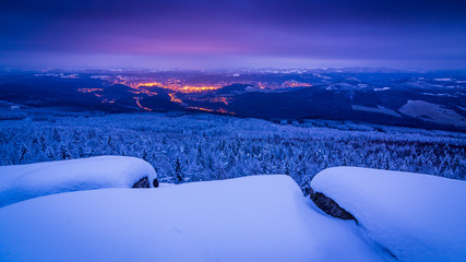 Morning snowy landscape - 240246676