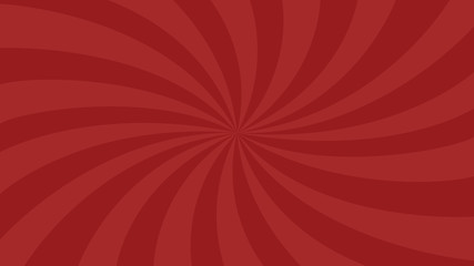 Spiral red rays background. Sunburst abstract texture. Simple design vector illustration.