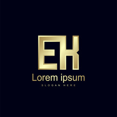 Initial Letter EK Logo Template Vector Design