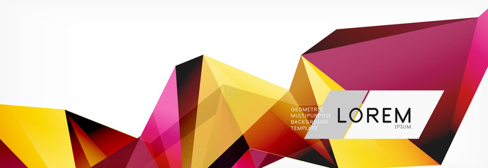 3d card on light backdrop. Abstract triangle pattern. Futuristic geometric background.