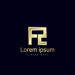 Initial Letter FZ Logo Template Vector Design