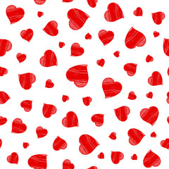 Hearts seamless pattern. Happy Valentines Day greeting.