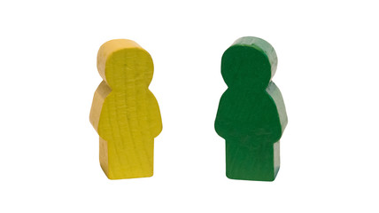 two little men made of wood