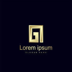 Initial Letter GI Logo Template Vector Design